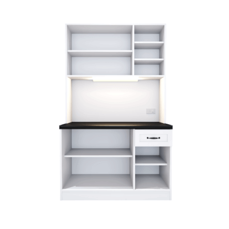 ครัวไม้สำเร็จ ตู้ตั้งพื้นท็อปเรียบ WISDOM DESIGN FURNITURE KT-121B 120 ซม. สีขาว/ดำ_2