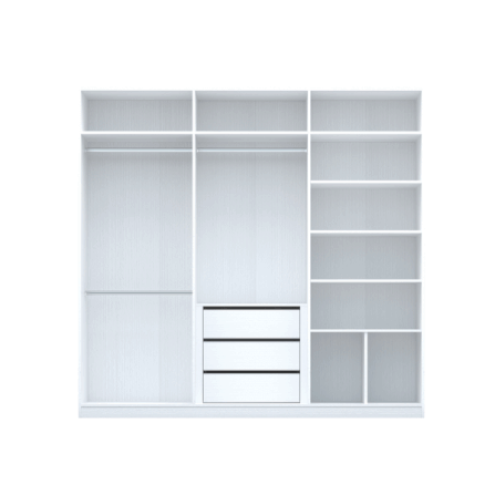 ตู้เสื้อผ้า 6 บานเปิด WISDOM DESIGN FURNITURE รุ่น GC-2401RB 240 ซม. สีขาว/ซอฟท์มาร์เบิ้ล_2