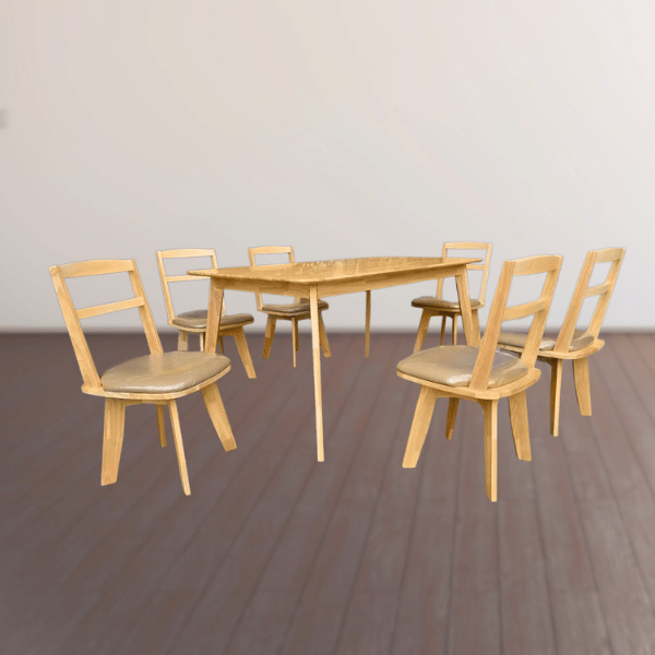 ชุดโต๊ะอาหารไม้ 6 ที่นั่ง WISDOM DESIGN FURNITURE รุ่น HIWAY 150 ซม. สีธรรมชาติ_2