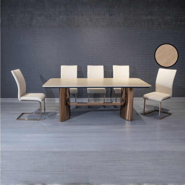 ชุดโต๊ะอาหารหินอ่อน 6 ที่นั่ง WISDOM DESIGN FURNITURE รุ่นวินสตาร์ 200 ซม. สีดำ_2