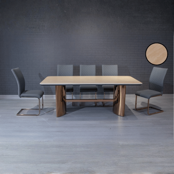 ชุดโต๊ะอาหารหินอ่อน 6 ที่นั่ง WISDOM DESIGN FURNITURE รุ่นวินสตาร์ 240 ซม. สีดำ_2