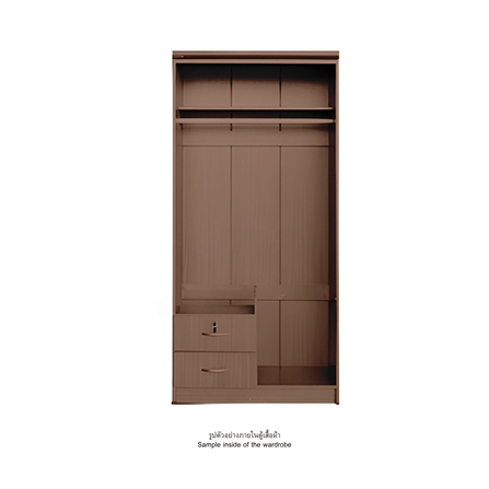 ตู้เสื้อผ้า 2 บานเปิด WISDOM DESIGN FURNITURE 80 ซม. สีโซลิค_2