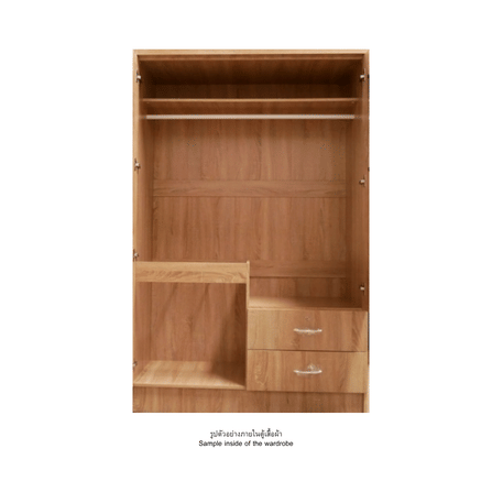 ตู้เสื้อผ้า 2 บานเปิด WISDOM DESIGN FURNITURE 120 ซม. สีโอ๊ค_2