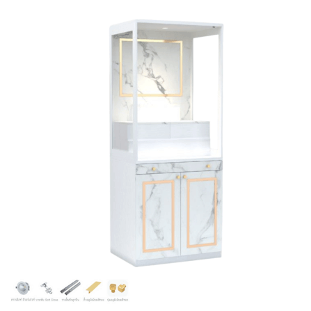 ตู้พระ WISDOM DESIGN FURNITURE รุ่น GO-03B ขนาด 80 ซม. สีขาว/มาร์เบิ้ล_3