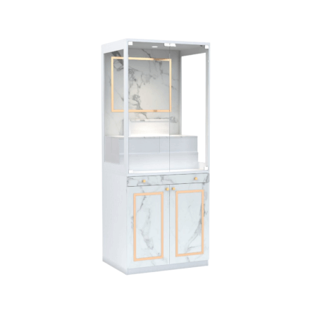 ตู้พระ WISDOM DESIGN FURNITURE รุ่น GO-03C ขนาด 80 ซม. สีขาว/มาร์เบิ้ล_3