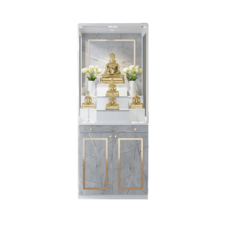 ตู้พระ WISDOM DESIGN FURNITURE รุ่น GO-03C ขนาด 80 ซม. สีขาว/ไลท์มาร์เบิ้ล_3