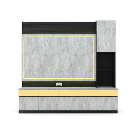 ตู้วางทีวี WISDOM DESIGN FURNITURE รุ่น GH-241 240 ซม. สีแอชเกรย์/ไลท์มาร์เบิ้ล/โกลด์_3