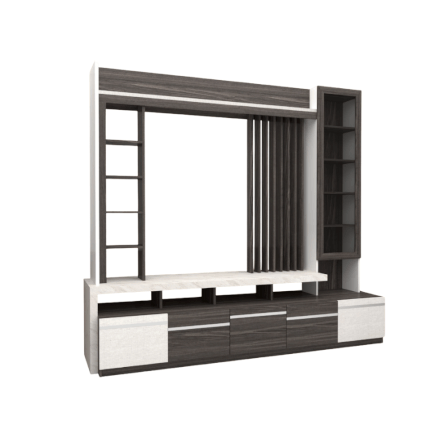 ตู้วางทีวี WISDOM DESIGN FURNITURE รุ่น HT-2401 240 ซม. สีไวท์เวงเก้/แฟบริค/ไวท์มาร์เบิ้ล_3