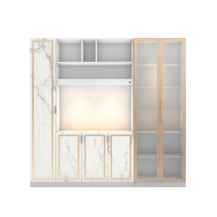 ตู้วางทีวี WISDOM DESIGN FURNITURE รุ่น GW-242 240 ซม. สีขาว/มาร์เบิ้ล/โกลด์_3