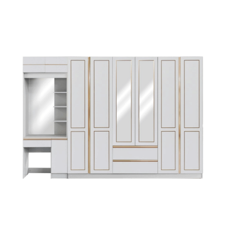 ชุดห้องนอน + ที่นอนสปริง 6 ฟุต WISDOM DESIGN FURNITURE รุ่น BRAELYN 6 (กระจก) สีไลท์ยีนส์/ขาว_3
