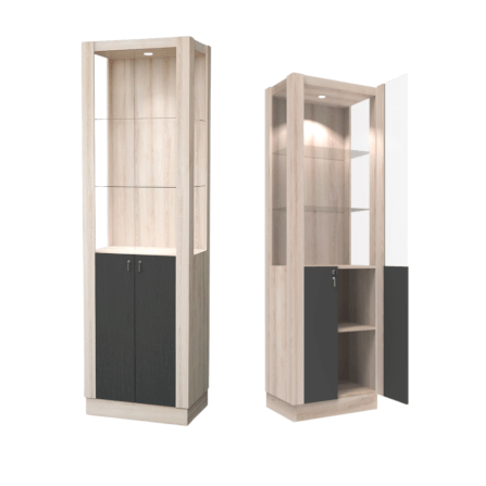 ตู้โชว์กระจก WISDOM DESIGN FURNITURE รุ่น CB-001 60 ซม. สีโซลิค/กราไฟท์_3