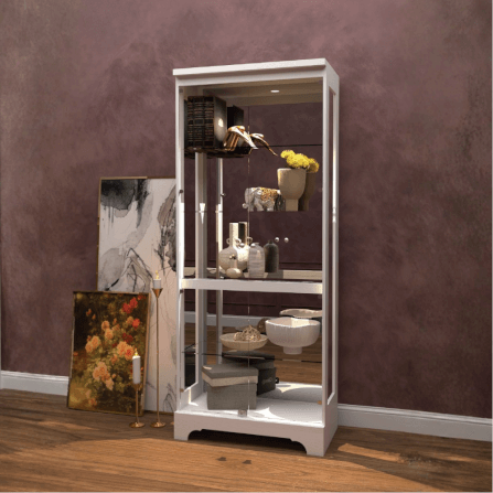 ตู้โชว์กระจก WISDOM DESIGN FURNITURE รุ่น CB-012G 80 ซม. สีขาว_3