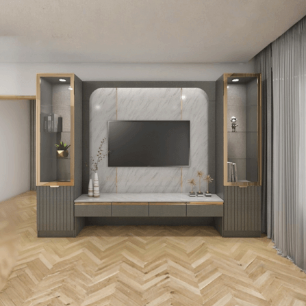 ตู้วางทีวี WISDOM DESIGN FURNITURE รุ่น LANA 300 ซม. สียีนส์กราไฟท์/ไวท์มาร์เบิ้ล_3