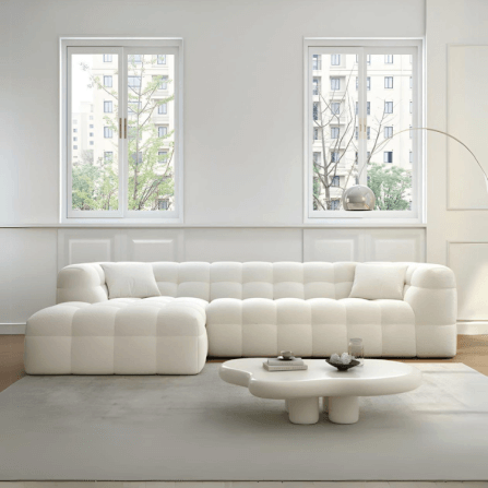 โซฟาเข้ามุมซ้าย 3 ที่นั่ง WISDOM DESIGN FURNITURE รุ่น MONI 220 ซม. ผ้าขนแกะ สีขาว_3