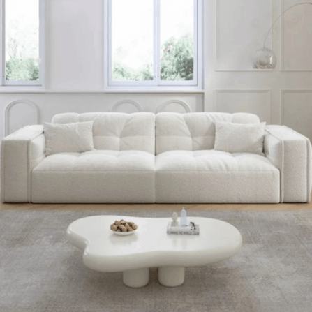 โซฟา 2 ที่นั่ง WISDOM DESIGN FURNITURE รุ่น KATE 200 ซม. ผ้าขนแกะ สีขาว_3