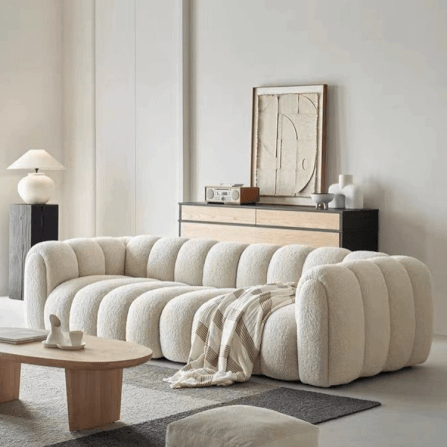 โซฟา 3 ที่นั่ง WISDOM DESIGN FURNITURE รุ่น LISA 220 ซม. ผ้าขนแกะ สีขาว_3