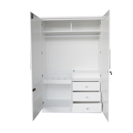 ตู้เสื้อผ้า 2 บานเปิด WISDOM DESIGN FURNITURE รุ่น C-120 SIMPLE E 120 ซม. สีขาว_3