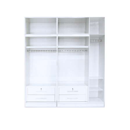 ตู้เสื้อผ้า 5 บานเปิด WISDOM DESIGN FURNITURE 225 ซม. สีขาว_3