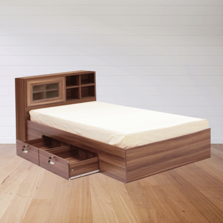เตียง + ที่นอนสปริง 3.5 ฟุต WISDOM DESIGN FURNITURE รุ่น DESIGN-D สีวอลนัท_3
