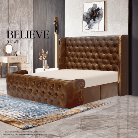 ฐานรองหัวเตียง 6 ฟุต WISDOM DESIGN FURNITURE รุ่น BELIEVE สีน้ำตาล_3