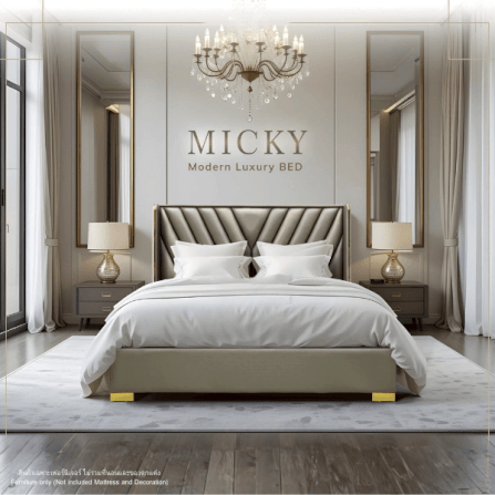 ฐานรองหัวเตียง 6 ฟุต WISDOM DESIGN FURNITURE รุ่น MICKY สีเทา_3
