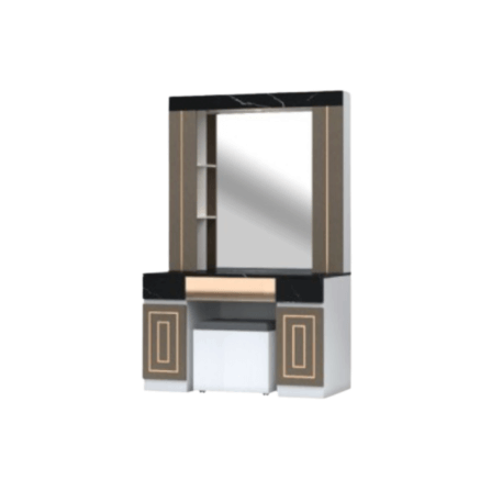 ชุดห้องนอน 6 ฟุต WISDOM DESIGN FURNITURE รุ่น CHARLOTTE สีขาว/ดาร์คมาร์เบิ้ล/ฟอสซิลค์_4
