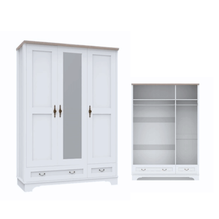 ชุดห้องนอน + ที่นอนสปริง 5 ฟุต WISDOM DESIGN FURNITURE รุ่น JASMINE สีขาว_4