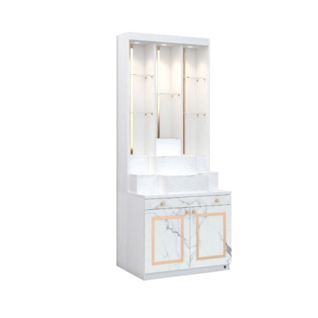 ตู้พระ WISDOM DESIGN FURNITURE รุ่น GO-06 ขนาด 80 ซม. สีขาว/มาร์เบิ้ล/โกลด์_4