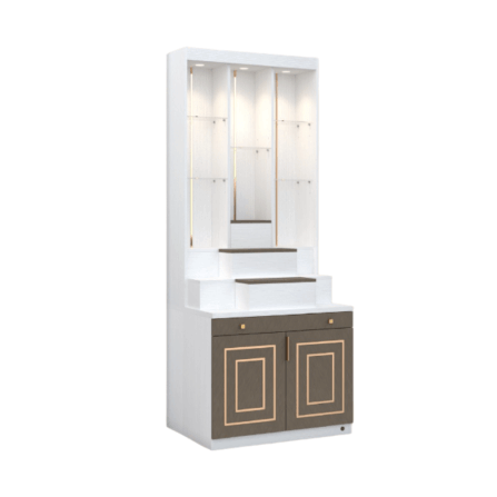 ตู้พระ WISDOM DESIGN FURNITURE รุ่น GO-06 ขนาด 80 ซม. สีขาว/ฟอสซิลค์/โกลด์_4