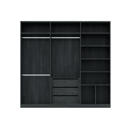 ตู้เสื้อผ้า 6 บานเปิด WISDOM DESIGN FURNITURE รุ่น GC-2401A 240 ซม. สีแอชเกรย์/ดาร์คมาร์เบิ้ล_4