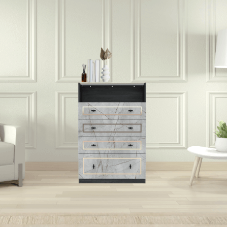 ตู้ลิ้นชัก 4 ลิ้นชัก WISDOM DESIGN FURNITURE รุ่น GDW-801 80 ซม. สีแอชเกรย์/ไลท์มาร์เบิ้ล_4