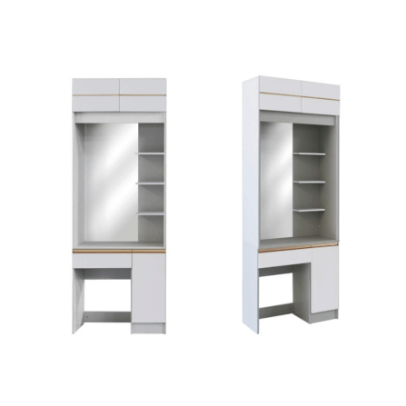 ชุดห้องนอน + ที่นอน PVC 6 ฟุต WISDOM DESIGN FURNITURE รุ่น BRAELYN 5 (กระจก) สีไลท์ยีนส์/ขาว_5