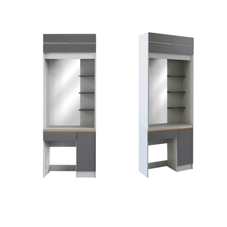 ชุดห้องนอน + ที่นอน PVC 6 ฟุต WISDOM DESIGN FURNITURE รุ่น BRAELYN 6 (กระจก) สียีนส์/กราไฟท์_5