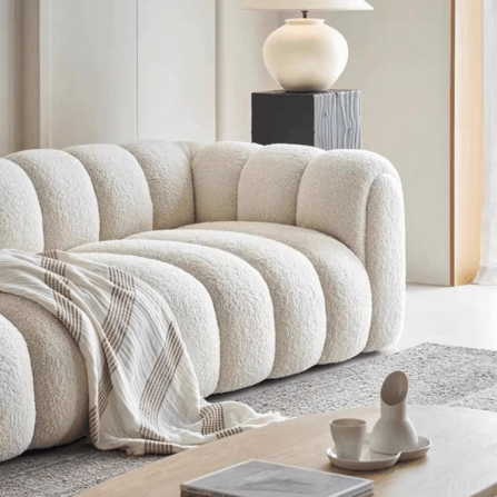 โซฟา 3 ที่นั่ง WISDOM DESIGN FURNITURE รุ่น LISA 220 ซม. ผ้าขนแกะ สีขาว_5