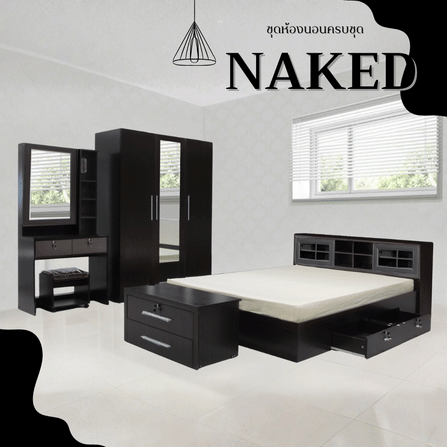 ชุดห้องนอน 6 ฟุต WISDOM DESIGN FURNITURE รุ่น NAKED2 สี โอ๊ค_7