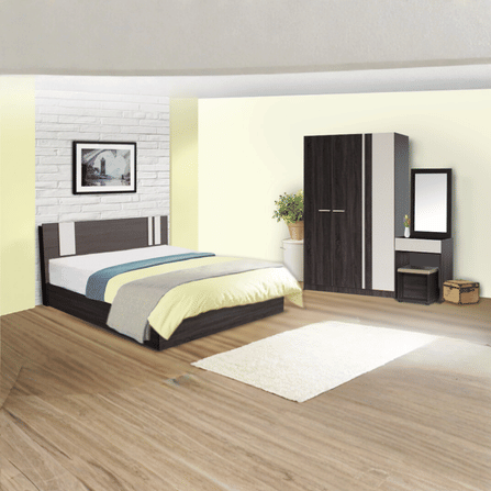 ชุดห้องนอน 6 ฟุต WISDOM DESIGN FURNITURE รุ่น GLORY สี แอชบราวน์/เบจ_6
