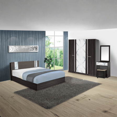 ชุดห้องนอน 5 ฟุต WISDOM DESIGN FURNITURE รุ่น GLORY PLUS สี แอชบราน์/หินอ่อน_6
