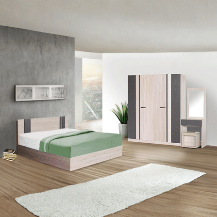 ชุดห้องนอน 6 ฟุต WISDOM DESIGN FURNITURE รุ่น GLORY PLUS สี โซลิค/กราไฟท์_6