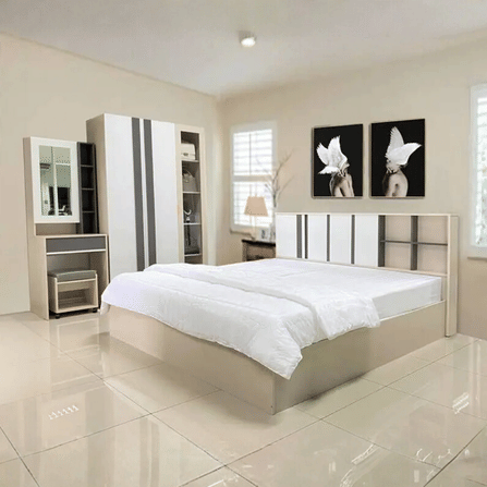 ชุดห้องนอน + ที่นอนสปริง 6 ฟุต WISDOM DESIGN FURNITURE รุ่น CITY เบจ/ซิลค์_8