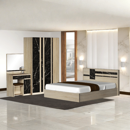 ชุดห้องนอน + ที่นอนสปริง 6 ฟุต WISDOM DESIGN FURNITURE รุ่น GALAXY สี โซลิค/หิน_8