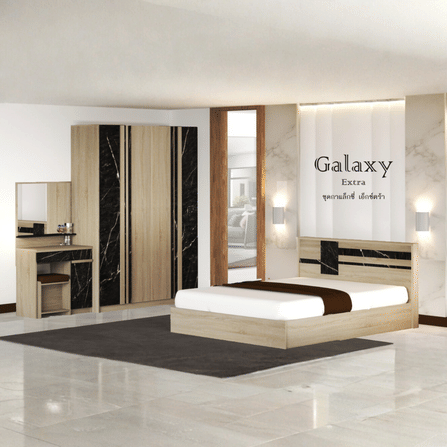 ชุดห้องนอน 5 ฟุต WISDOM DESIGN FURNITURE รุ่น GALAXY EXTRA สี โซลิค/หิน_7