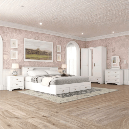ชุดห้องนอน + ที่นอนสปริง 6 ฟุต WISDOM DESIGN FURNITURE รุ่น JASMINE สีขาว_7