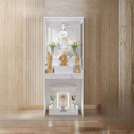 ตู้พระ WISDOM DESIGN FURNITURE รุ่น GO-03A ขนาด 80 ซม. สีขาว/มาร์เบิ้ล_4