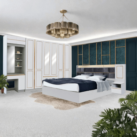 ชุดห้องนอน + ที่นอนสปริง 6 ฟุต WISDOM DESIGN FURNITURE รุ่น BRAELYN 6 (กระจก) สีไลท์ยีนส์/ขาว_7