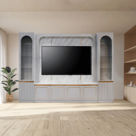 ตู้วางทีวี WISDOM DESIGN FURNITURE รุ่น MABEL 300 ซม. สีไลท์ยีนส์/ไวท์มาร์เบิ้ล_5