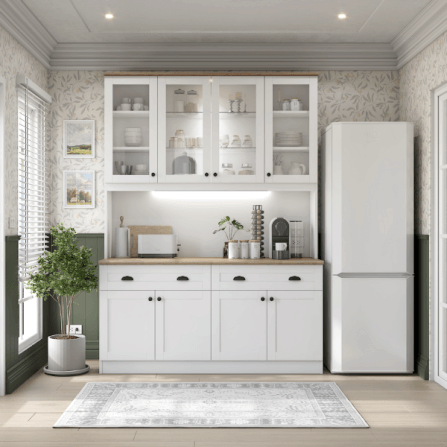 ครัวไม้สำเร็จ ตู้ตั้งพื้นท็อปเรียบ WISDOM DESIGN FURNITURE KT-161 160 ซม. สีขาว/โรม่า_6