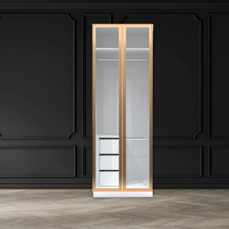 ตู้เสื้อผ้า 2 บานเปิด WISDOM DESIGN FURNITURE รุ่น GC-801B 80 ซม. สีขาว/ซอฟท์มาร์เบิ้ล_4