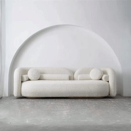 โซฟา 3 ที่นั่ง WISDOM DESIGN FURNITURE รุ่น VIA 270 ซม. ผ้าขนแกะ สีขาว_5