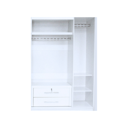 ตู้เสื้อผ้า 3 บานเปิด WISDOM DESIGN FURNITURE รุ่น MILANO135 135 ซม. สีขาว_4