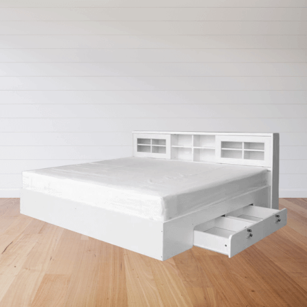 เตียง + ที่นอน PVC 6 ฟุต WISDOM DESIGN FURNITURE รุ่น DESIGN-D สีขาว_4